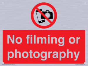 No filming or photography